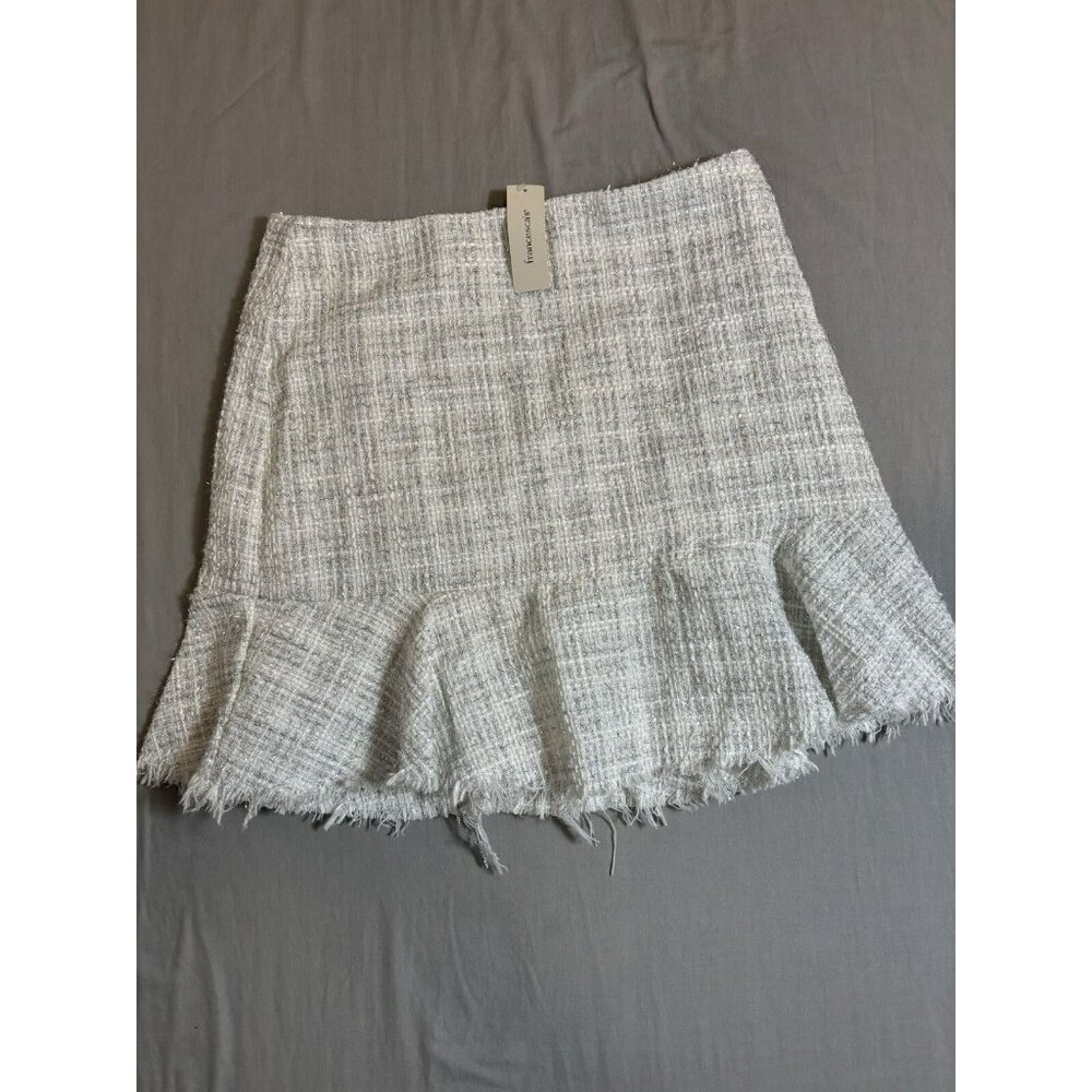 NWT Blue Rain  Women's Skirt Large White Plaid  Festival Preppy Boho